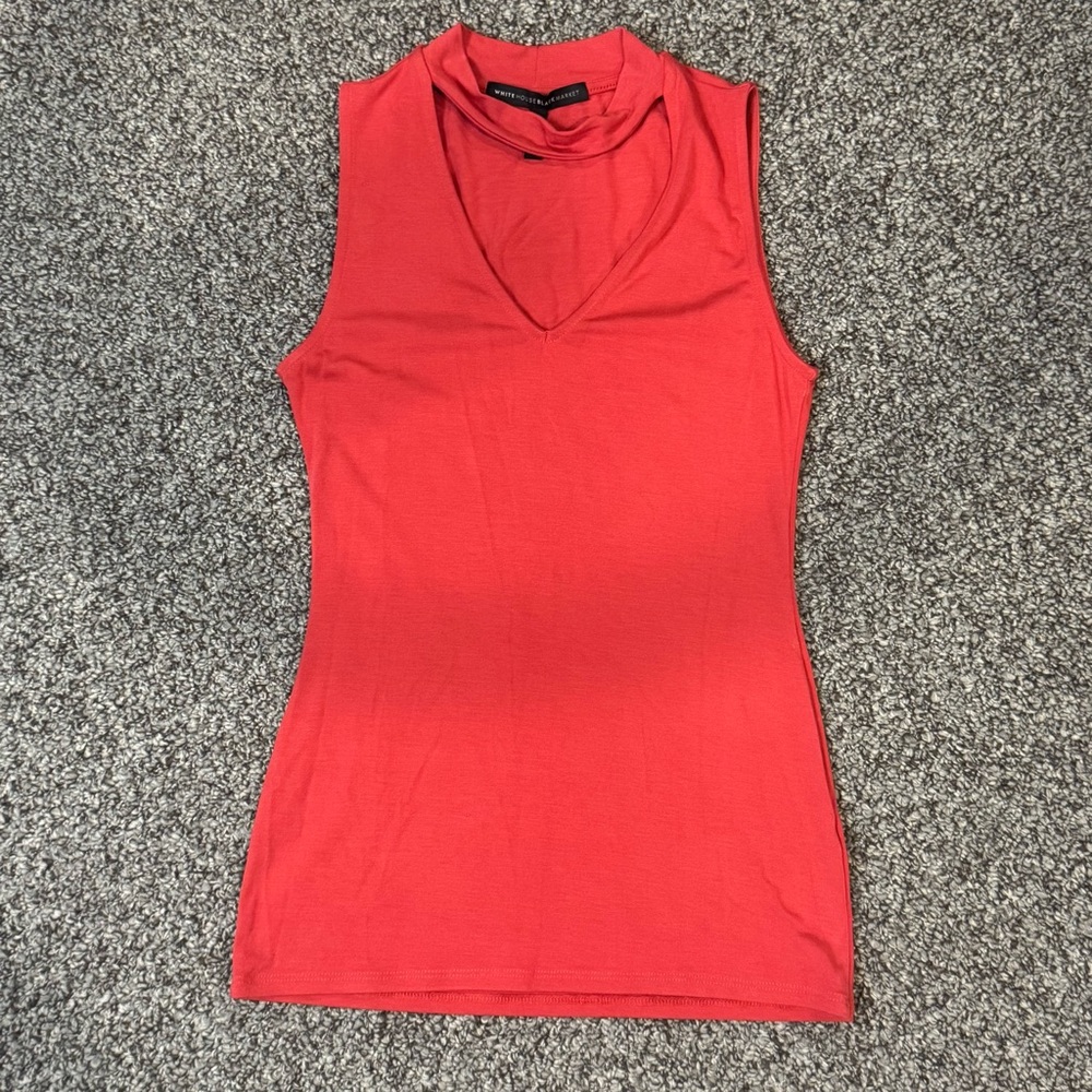 White House Black Market Sleeveless Red Top - Picture 2 of 6
